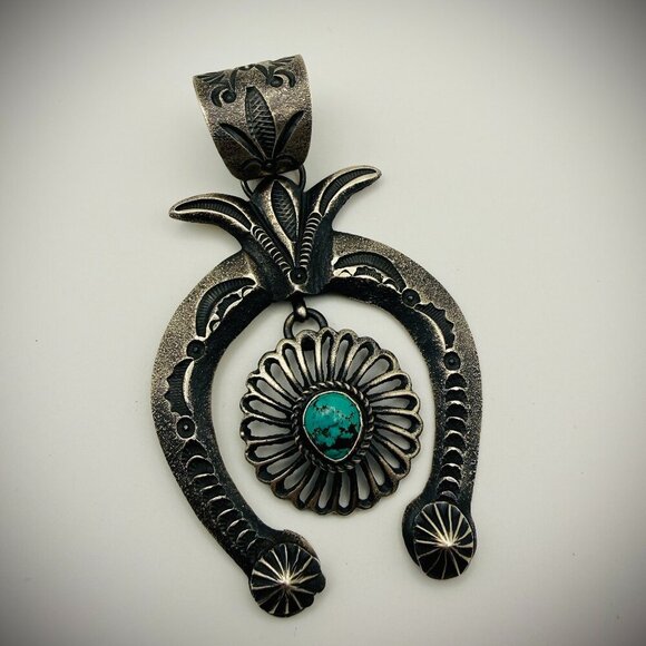 Stunning Sterling Naja Pendant w/ Turquoise — Eva & Linberg Billah — 60g 4